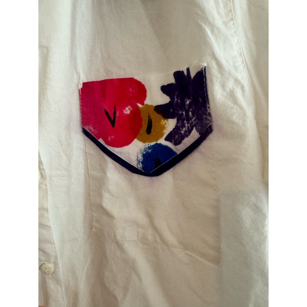 Play Alegre VINTAGE 90s Handpainted 100% cotton button down short sleeve shirt S - Picture 3 of 10
